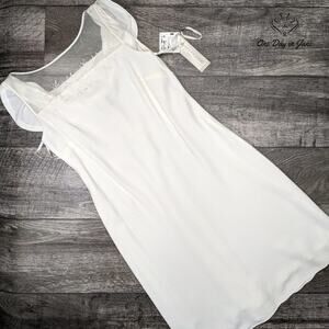 Evan Picone Mesh Front Floral Swag Back Midi Dress Size 10